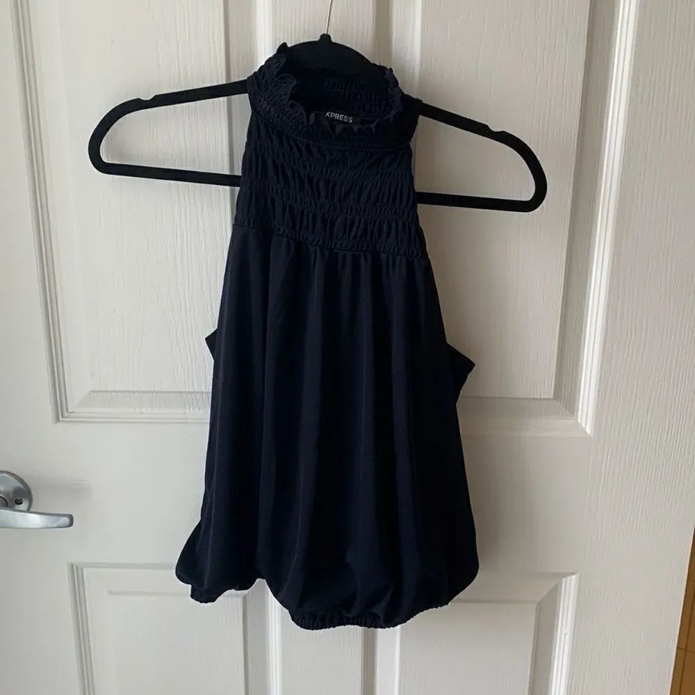 Dark Blue Express Turtle Neck Tank Top